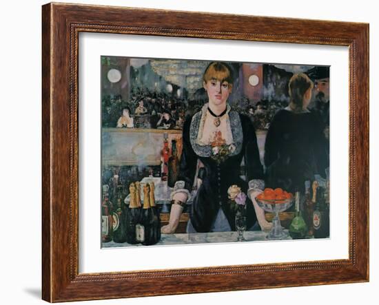 A Bar at the Folies-Bergere-Edouard Manet-Framed Art Print