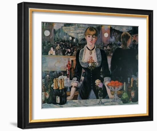 A Bar at the Folies-Bergere-Edouard Manet-Framed Giclee Print