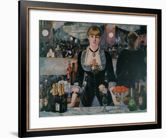 A Bar at the Folies-Bergere-Edouard Manet-Framed Giclee Print