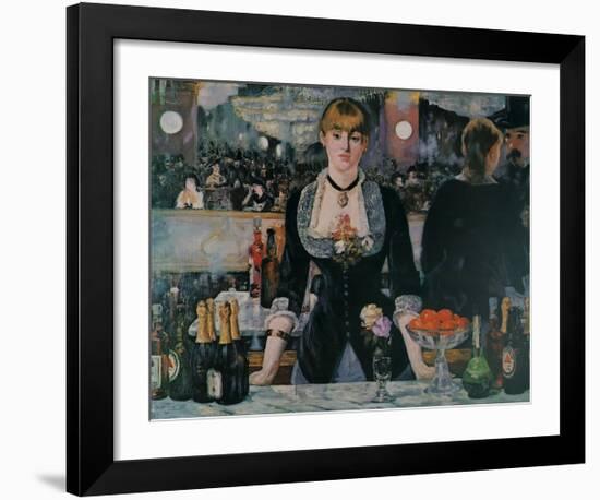 A Bar at the Folies-Bergere-Edouard Manet-Framed Giclee Print