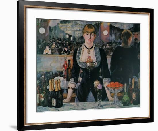 A Bar at the Folies-Bergere-Edouard Manet-Framed Giclee Print