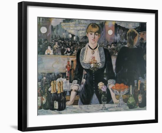 A Bar at the Folies-Bergere-Edouard Manet-Framed Art Print