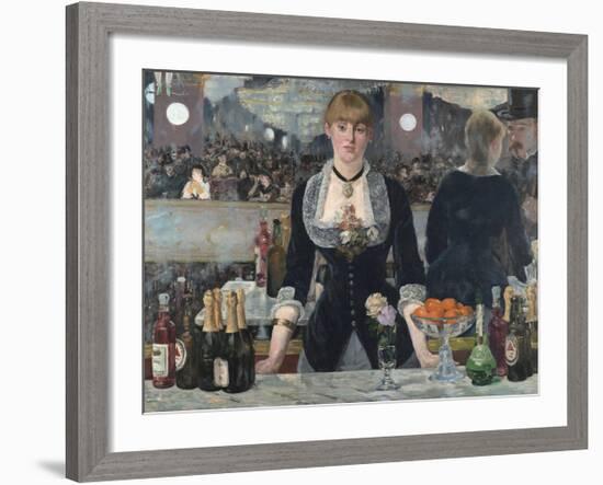 A Bar at the Folies-Bergère-Edouard Manet-Framed Premium Giclee Print