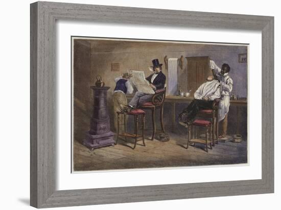 A Barber's Shop at Richmond Virginia-Eyre Crowe-Framed Giclee Print