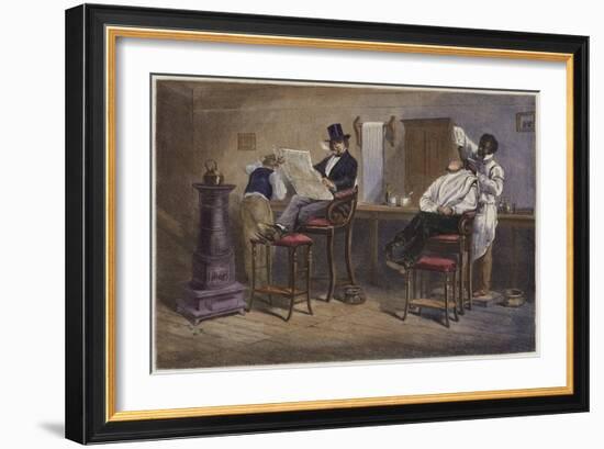 A Barber's Shop at Richmond Virginia-Eyre Crowe-Framed Giclee Print
