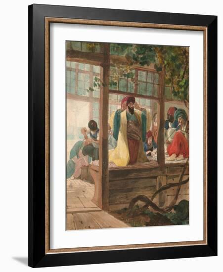 A Barber Shop, Ca. 1849-Karl Pavlovich Briullov-Framed Giclee Print