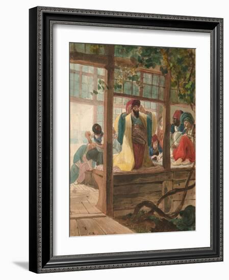 A Barber Shop, Ca. 1849-Karl Pavlovich Briullov-Framed Giclee Print