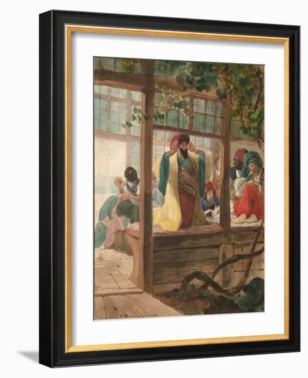 A Barber Shop, Ca. 1849-Karl Pavlovich Briullov-Framed Giclee Print