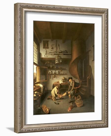 A Barber Surgeon Tending a Peasant's Foot, circa 1650-Isaack Koedijck-Framed Giclee Print