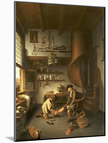 A Barber Surgeon Tending a Peasant's Foot, circa 1650-Isaack Koedijck-Mounted Giclee Print