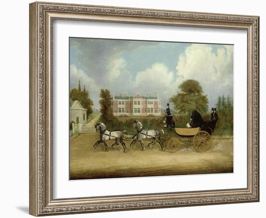 A Barouche Drawn by Four Greys Passing a Jacobean Mansion, 1830-James Pollard-Framed Giclee Print