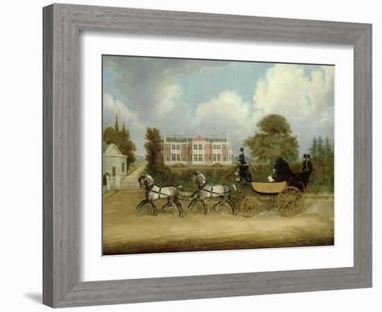 A Barouche Drawn by Four Greys Passing a Jacobean Mansion, 1830-James Pollard-Framed Giclee Print