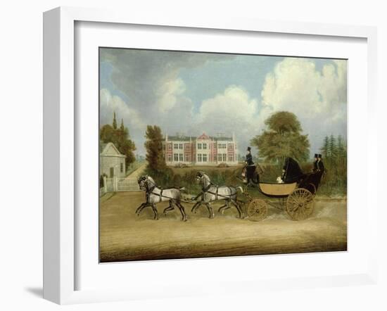 A Barouche Drawn by Four Greys Passing a Jacobean Mansion, 1830-James Pollard-Framed Giclee Print