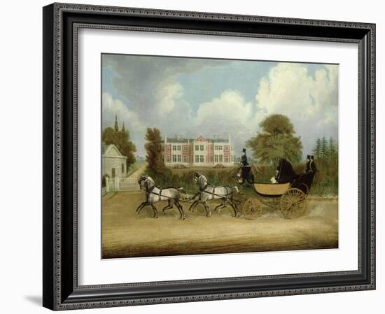 A Barouche Drawn by Four Greys Passing a Jacobean Mansion, 1830-James Pollard-Framed Giclee Print