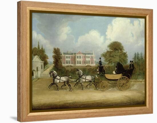 A Barouche Drawn by Four Greys Passing a Jacobean Mansion, 1830-James Pollard-Framed Premier Image Canvas