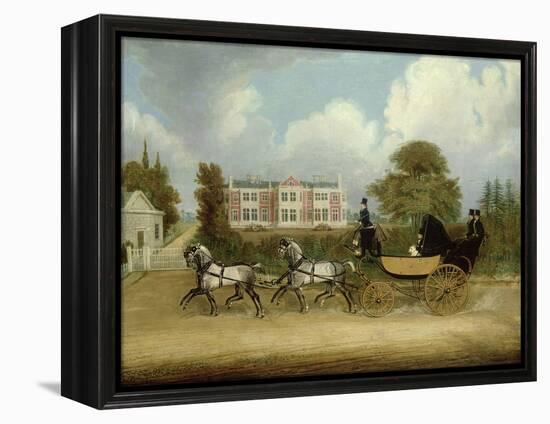 A Barouche Drawn by Four Greys Passing a Jacobean Mansion, 1830-James Pollard-Framed Premier Image Canvas