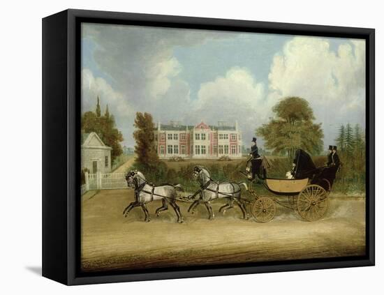 A Barouche Drawn by Four Greys Passing a Jacobean Mansion, 1830-James Pollard-Framed Premier Image Canvas