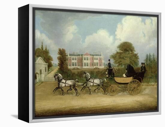 A Barouche Drawn by Four Greys Passing a Jacobean Mansion, 1830-James Pollard-Framed Premier Image Canvas