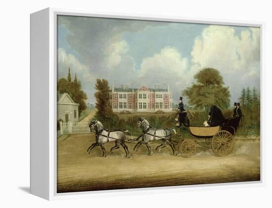 A Barouche Drawn by Four Greys Passing a Jacobean Mansion, 1830-James Pollard-Framed Premier Image Canvas