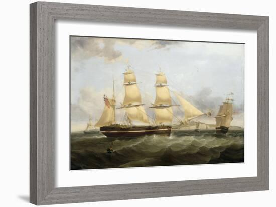 A Barque in Two Positions and Other Shipping off the Coast at Dover-William John Huggins-Framed Giclee Print