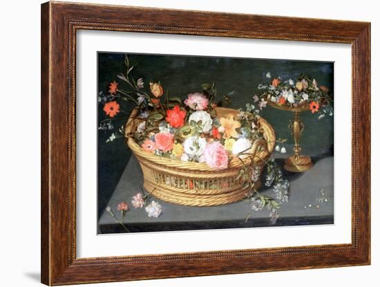 A Basket of Flowers, C1590-1625-Jan Brueghel the Elder-Framed Giclee Print