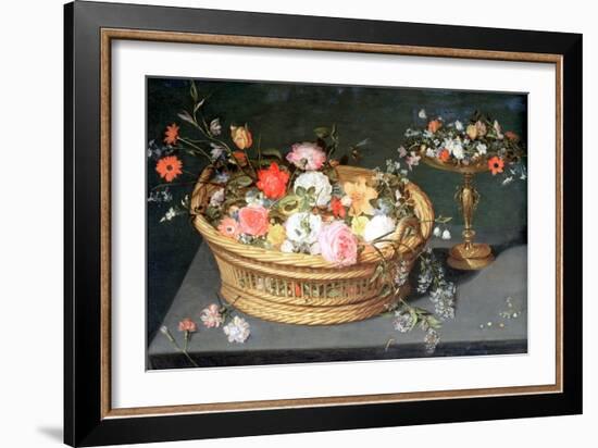 A Basket of Flowers, C1590-1625-Jan Brueghel the Elder-Framed Giclee Print