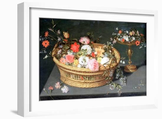 A Basket of Flowers, C1590-1625-Jan Brueghel the Elder-Framed Giclee Print