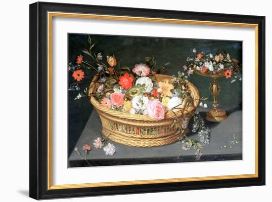 A Basket of Flowers, C1590-1625-Jan Brueghel the Elder-Framed Giclee Print