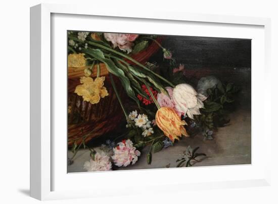 A Basket of Flowers-Jan Brueghel the Younger-Framed Art Print