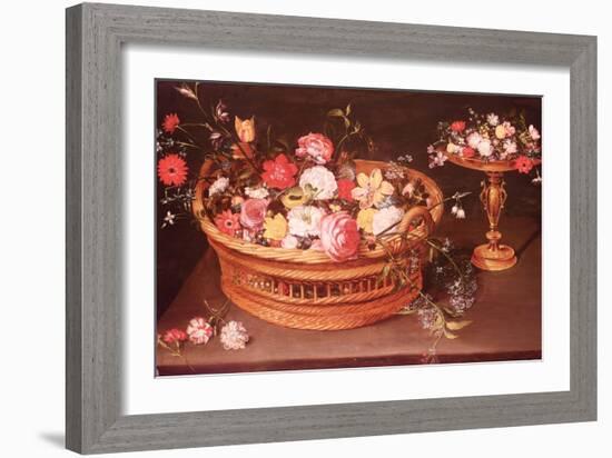 A Basket of Flowers-Jan Brueghel the Elder-Framed Giclee Print