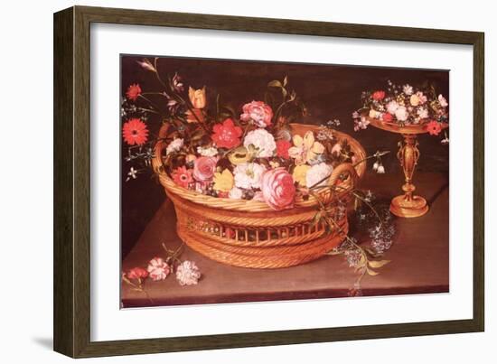 A Basket of Flowers-Jan Brueghel the Elder-Framed Giclee Print