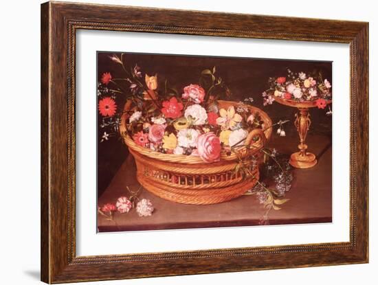 A Basket of Flowers-Jan Brueghel the Elder-Framed Giclee Print