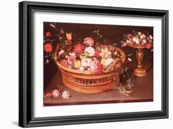 A Basket of Flowers-Jan Brueghel the Elder-Framed Giclee Print