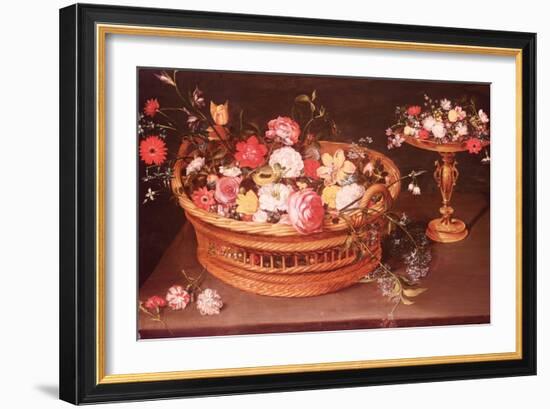 A Basket of Flowers-Jan Brueghel the Elder-Framed Giclee Print