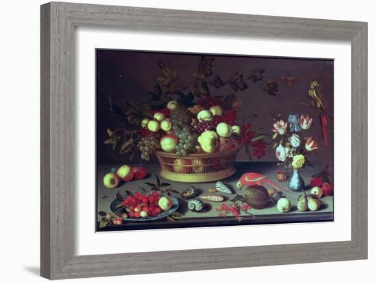 A Basket of Grapes and Other Fruit-Balthasar van der Ast-Framed Giclee Print