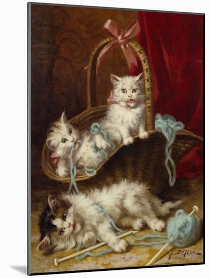 A Basket of Mischief-Jules Leroy-Mounted Giclee Print