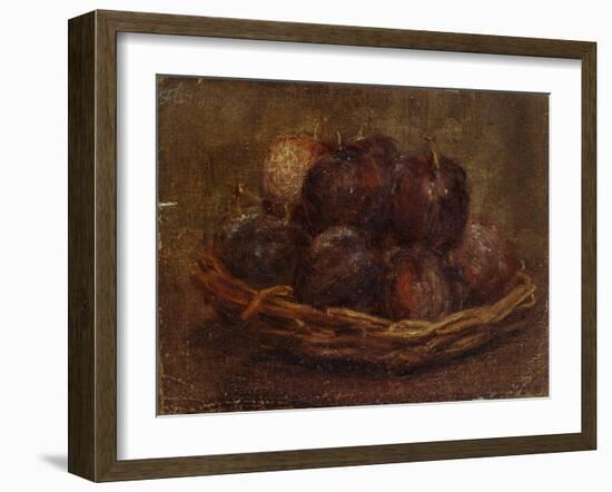 A Basket of Plums, 1869 - 1869-Ignace Henri Jean Fantin-Latour-Framed Giclee Print