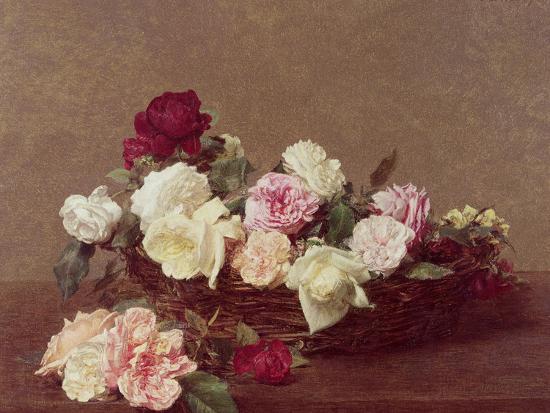 A Basket of Roses, 1890' Giclee Print - Henri Fantin-Latour | Art.com