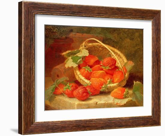 A Basket of Strawberries on a Stone Ledge, 1888-Eloise Harriet Stannard-Framed Giclee Print