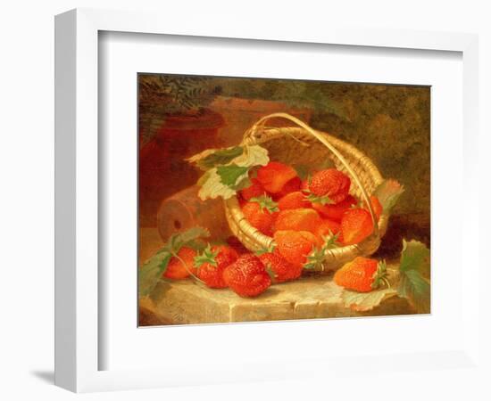 A Basket of Strawberries on a Stone Ledge, 1888-Eloise Harriet Stannard-Framed Giclee Print