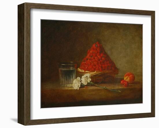 A Basket of Wild Strawberries-Jean-Baptiste Simeon Chardin-Framed Giclee Print