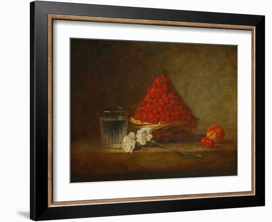 A Basket of Wild Strawberries-Jean-Baptiste Simeon Chardin-Framed Giclee Print