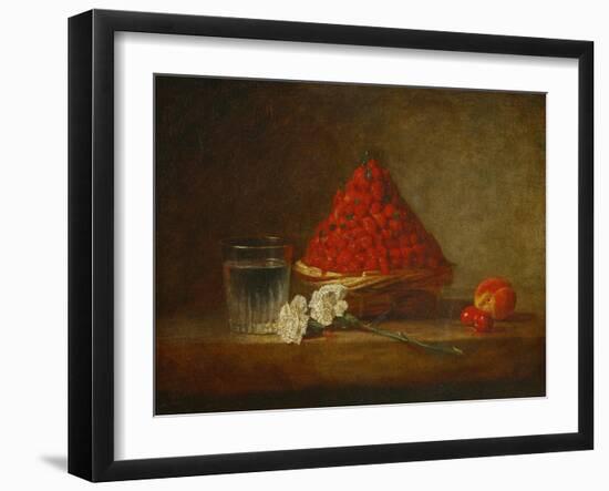 A Basket of Wild Strawberries-Jean-Baptiste Simeon Chardin-Framed Giclee Print