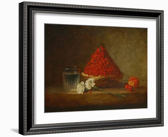 A Basket of Wild Strawberries-Jean-Baptiste Simeon Chardin-Framed Giclee Print