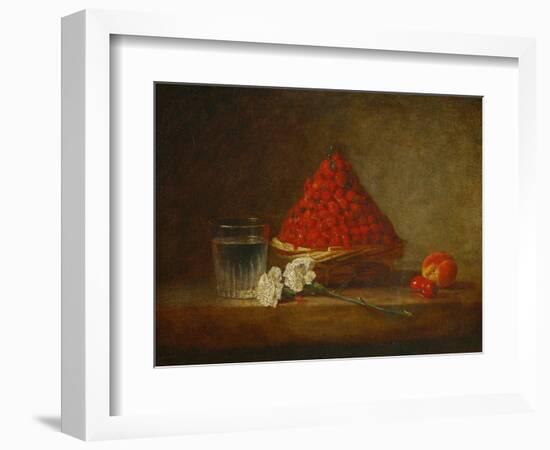 A Basket of Wild Strawberries-Jean-Baptiste Simeon Chardin-Framed Giclee Print