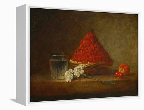 A Basket of Wild Strawberries-Jean-Baptiste Simeon Chardin-Framed Premier Image Canvas