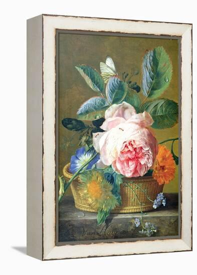 A Basket with Flowers, 1740-45-Jan van Huysum-Framed Premier Image Canvas
