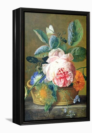 A Basket with Flowers, 1740-45-Jan van Huysum-Framed Premier Image Canvas