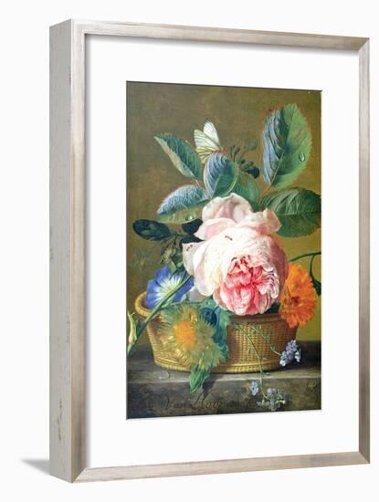 A Basket with Flowers, 1740-45-Jan van Huysum-Framed Giclee Print