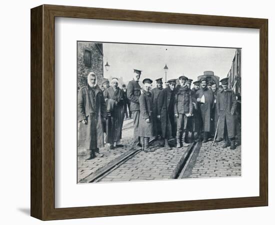 A batch of Neuve Chapelle wounded on a French railway station, 1915-Unknown-Framed Photographic Print